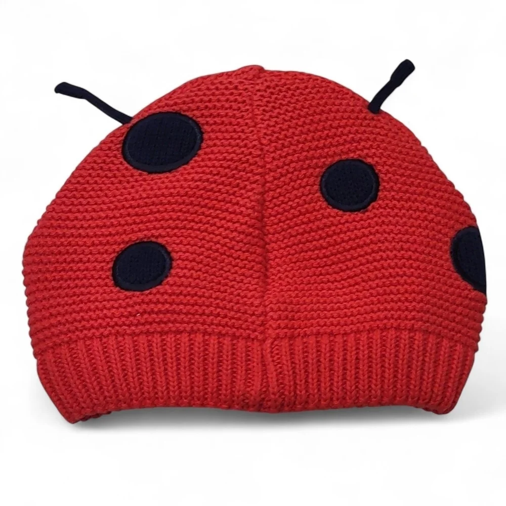 Carter's Red Baby Cardigan with Ladybug Hood (6m) and Matching Hat (3-9m)